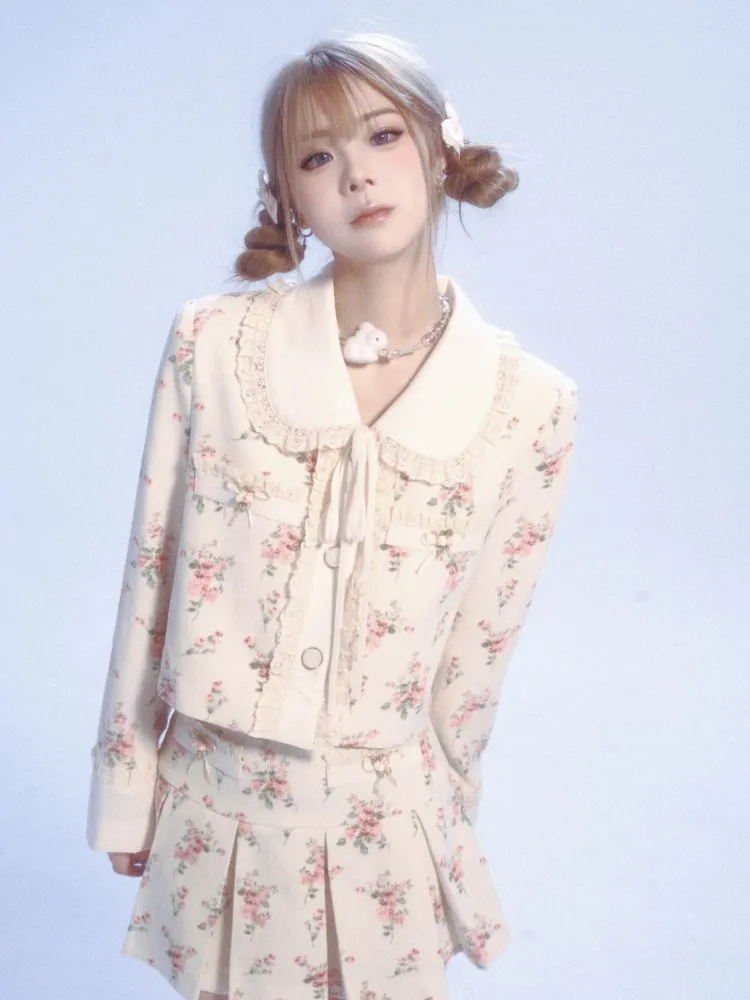 Sweet floral doll collar lace floral jacket【s0000007445】