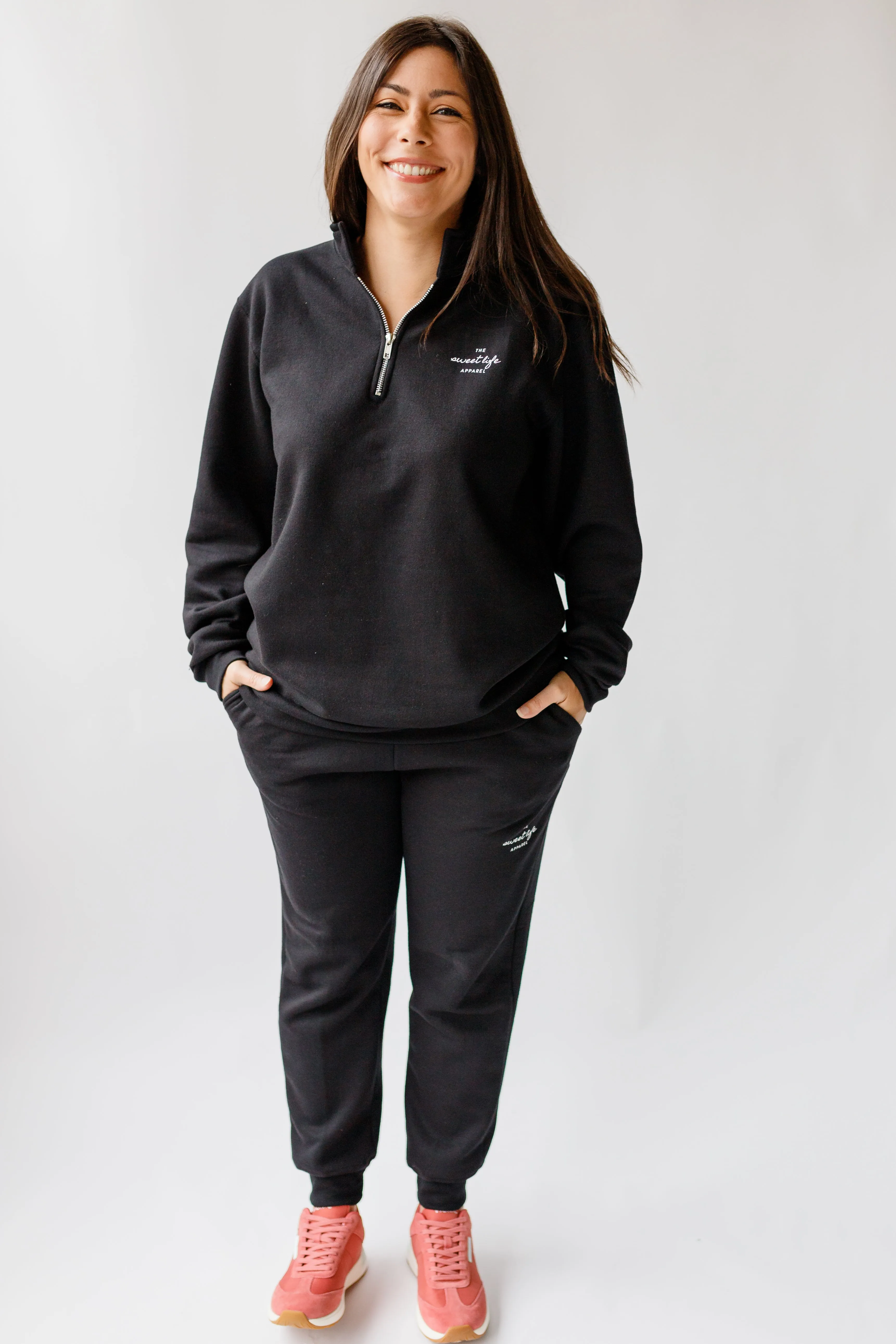 Sweet Life Logo Black 1/4 Zip Pullover