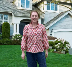 The Katherine Top - Tomato Red Argyle (Pre-Order Today)