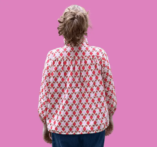 The Katherine Top - Tomato Red Argyle (Pre-Order Today)