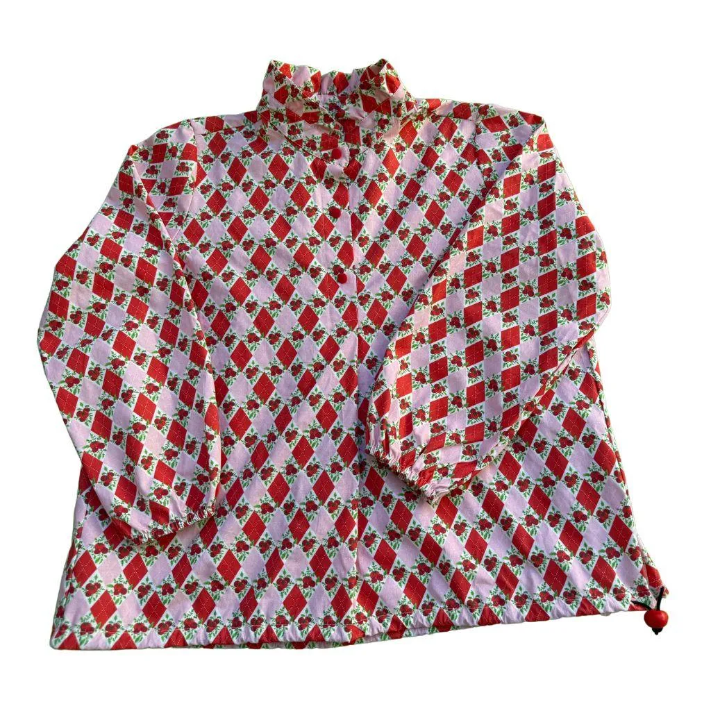 The Katherine Top - Tomato Red Argyle (Pre-Order Today)