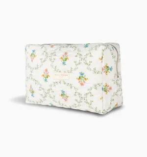 The Quilted Cosmetic Bag - Pastel Trellis