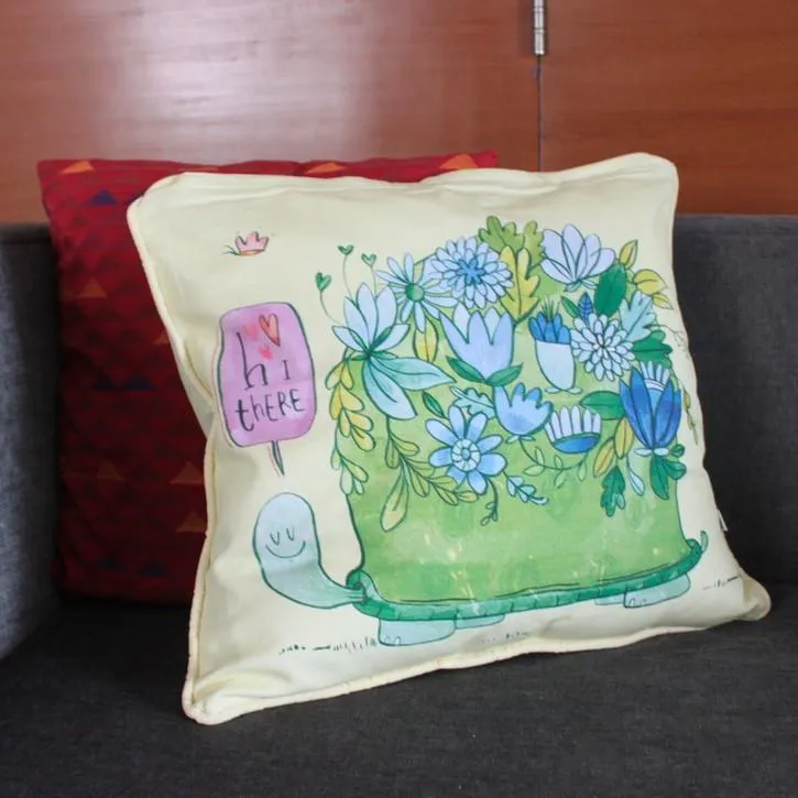 Turtle flower Cushion cover