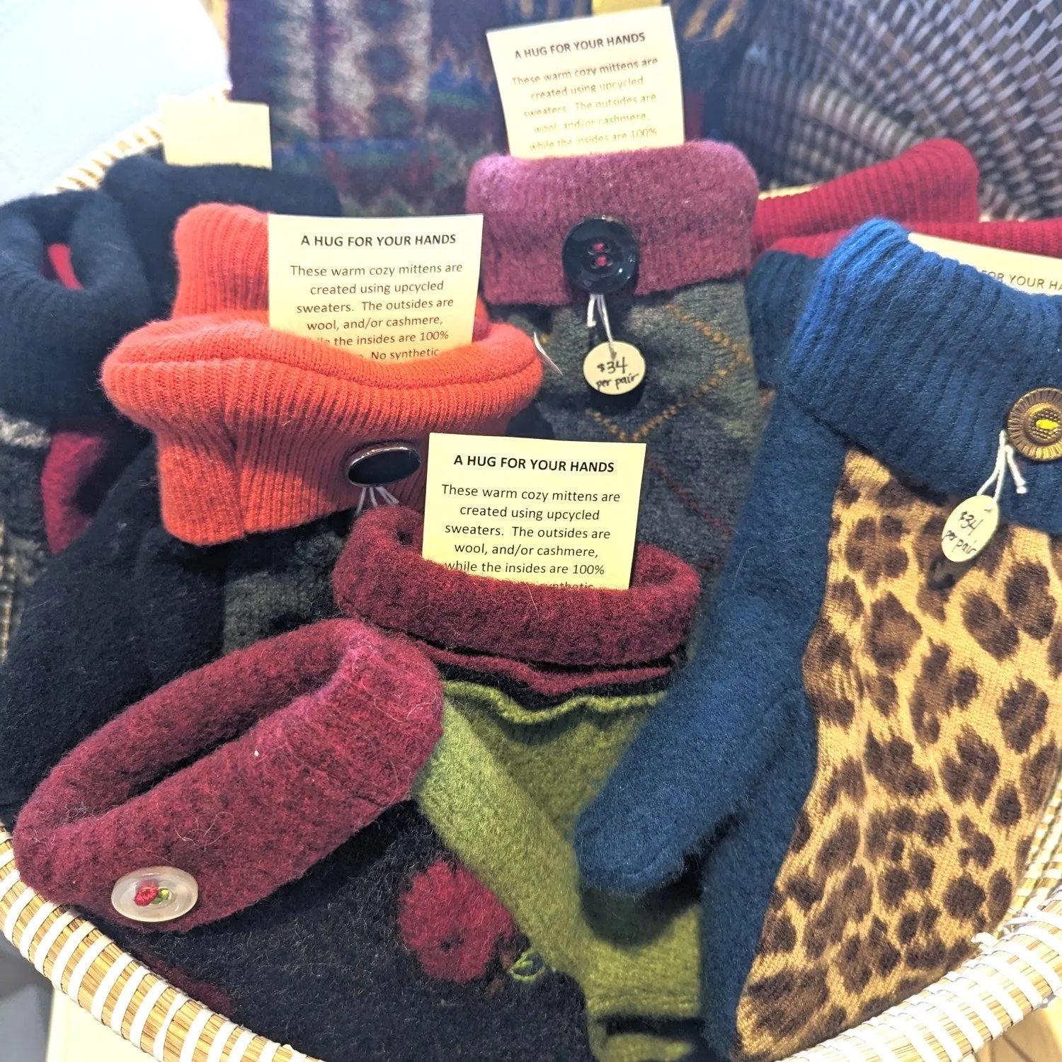 Upcycled Wool/Cashmere Mittens