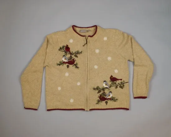 Winter Birds-Medium Christmas Sweater