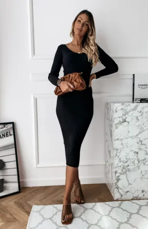 Women's Autumn Winter Solid Long Sleeve Dress