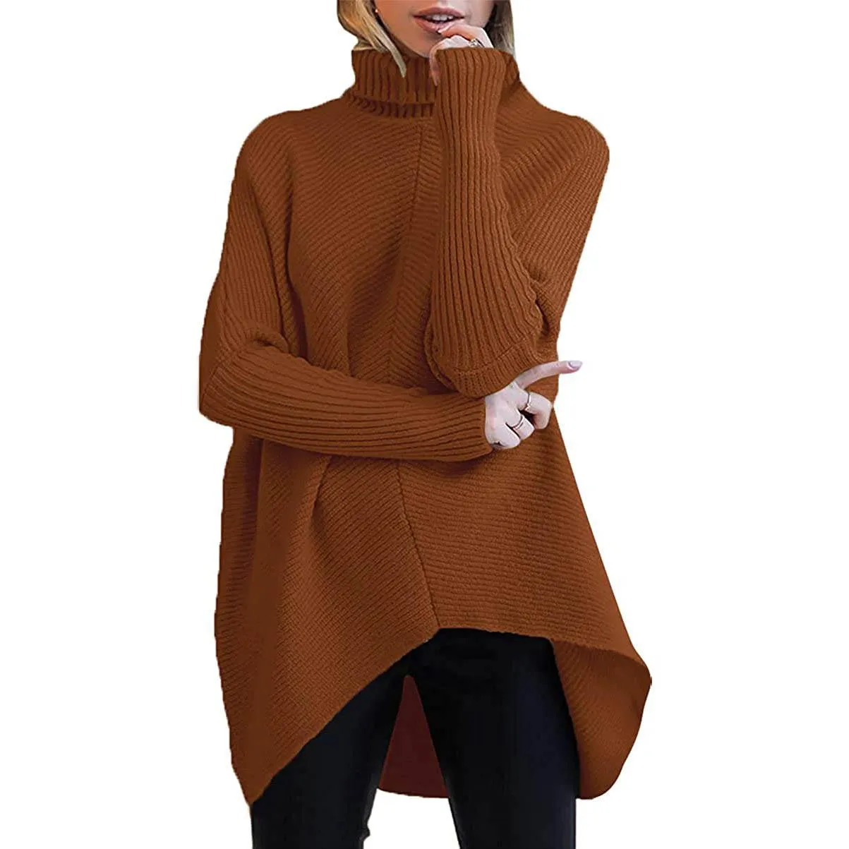 Women's High Neck Long Sweater