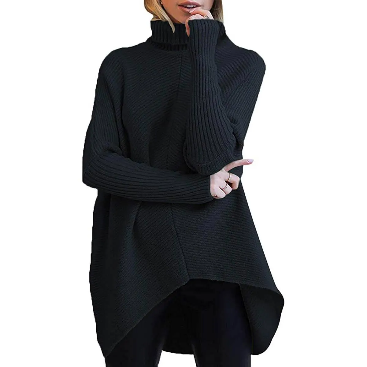 Women's High Neck Long Sweater