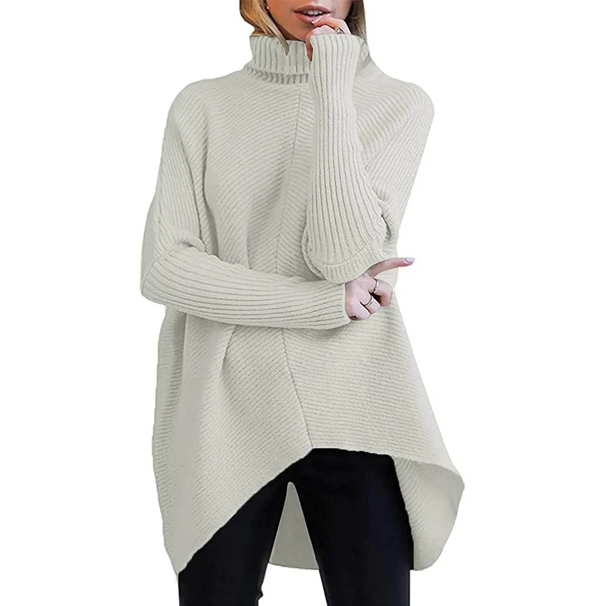 Women's High Neck Long Sweater