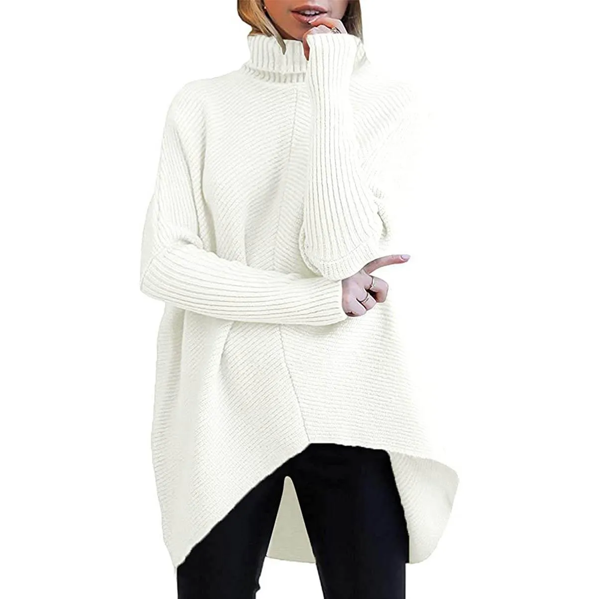 Women's High Neck Long Sweater