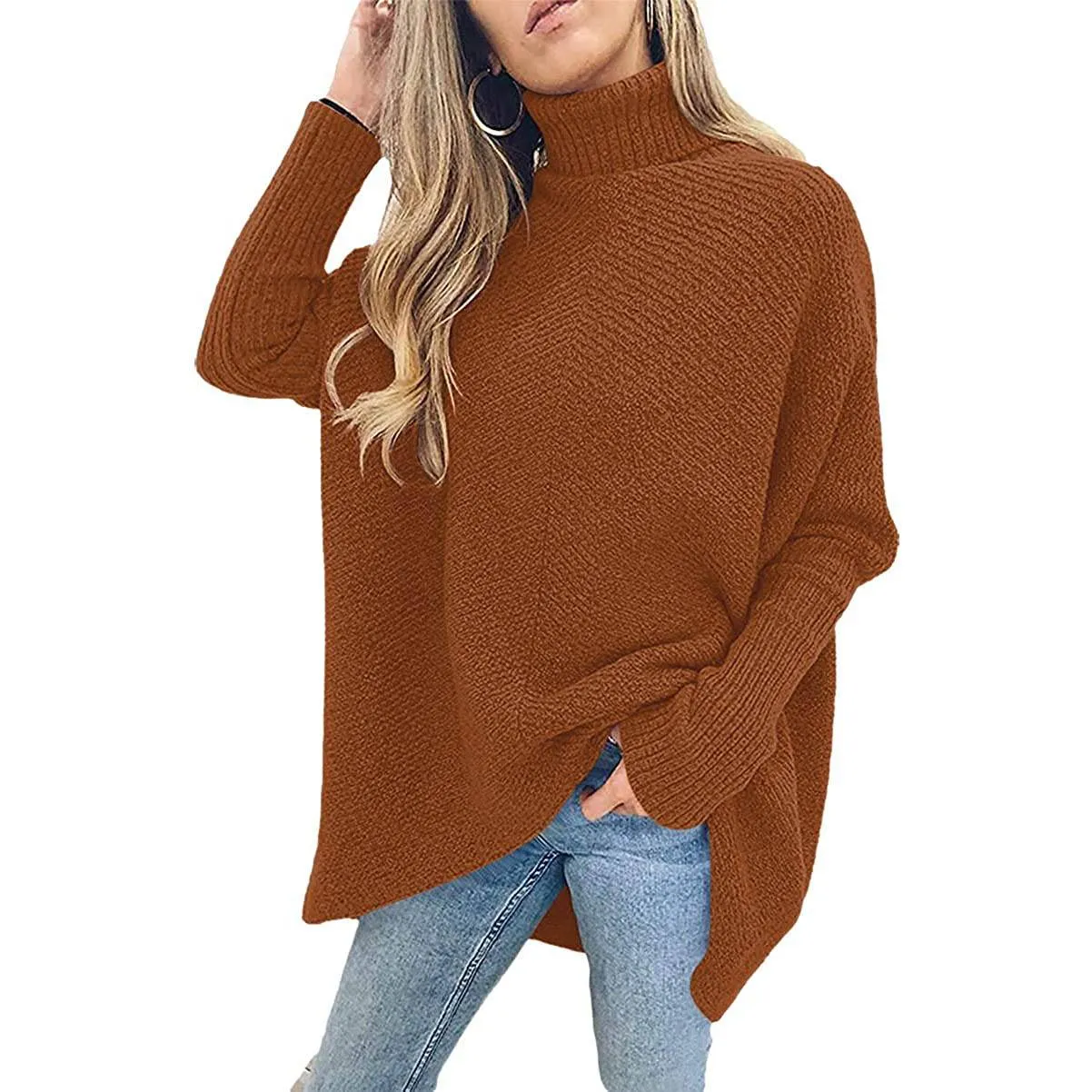 Women's High Neck Long Sweater