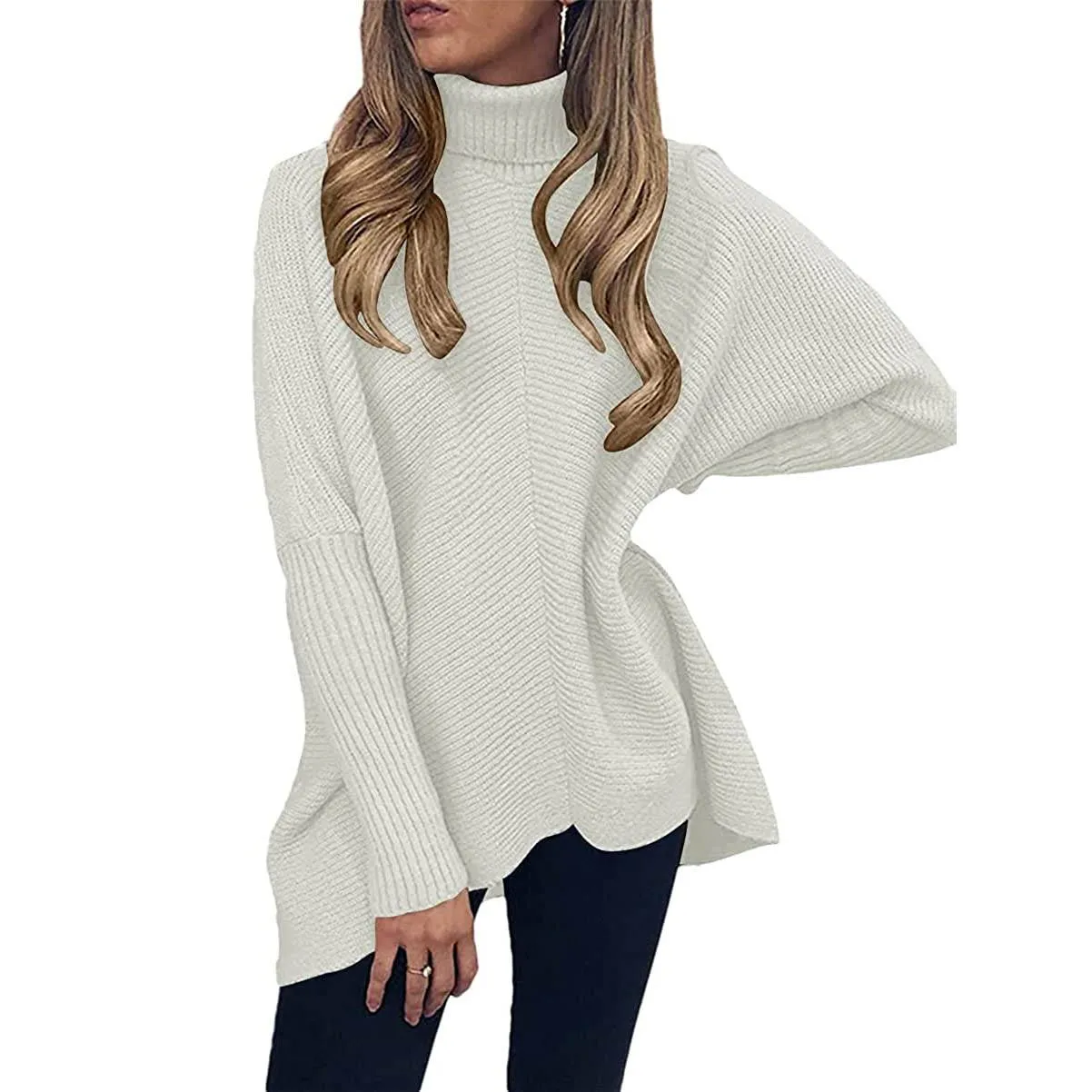 Women's High Neck Long Sweater