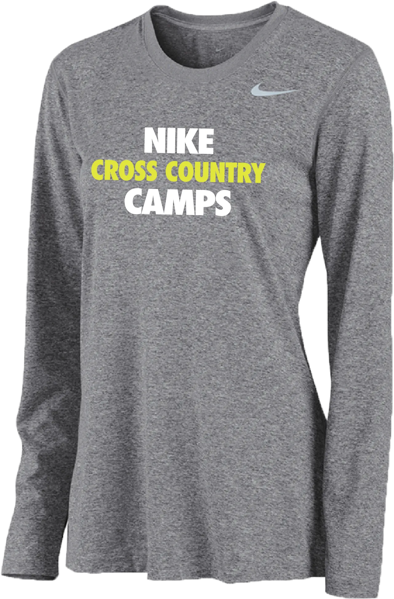 Womens Nike Cross Country Camps Long Sleeve Dri-Fit Tee - Carbon Heather