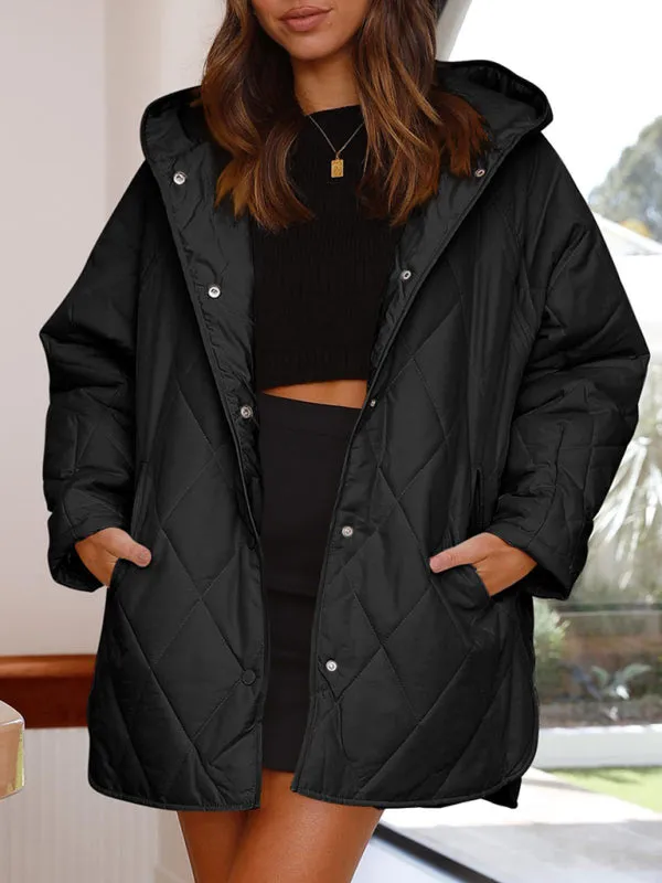 Women's oversize Loose Hooded Quilted Jacket