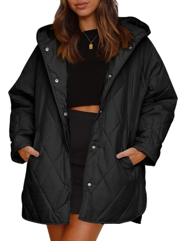 Women's oversize Loose Hooded Quilted Jacket