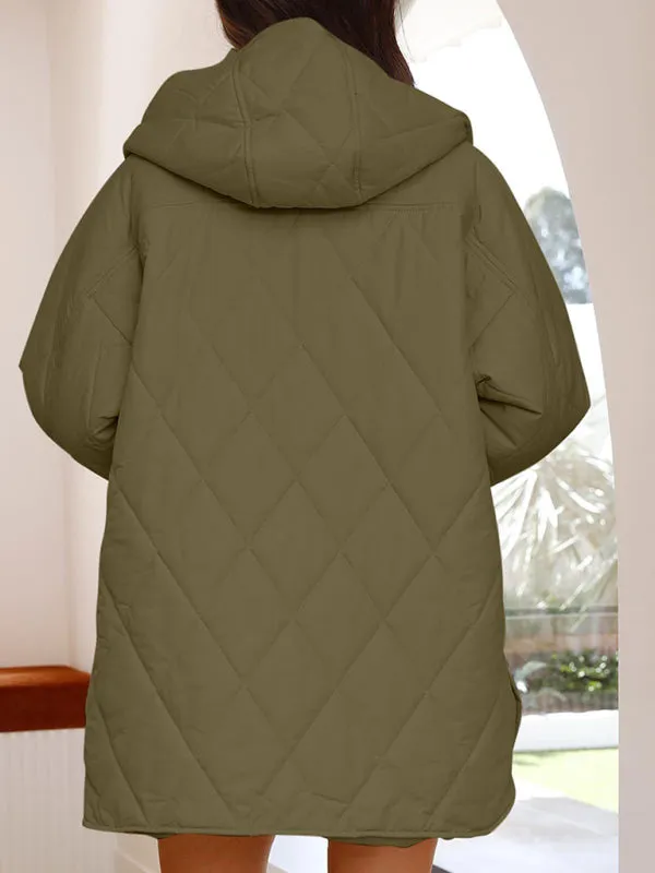 Women's oversize Loose Hooded Quilted Jacket