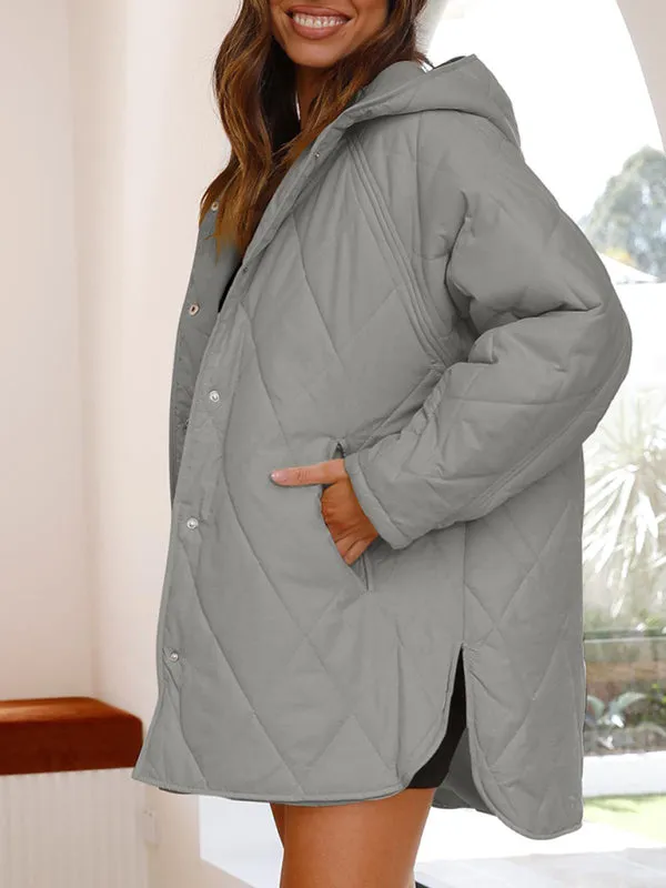 Women's oversize Loose Hooded Quilted Jacket